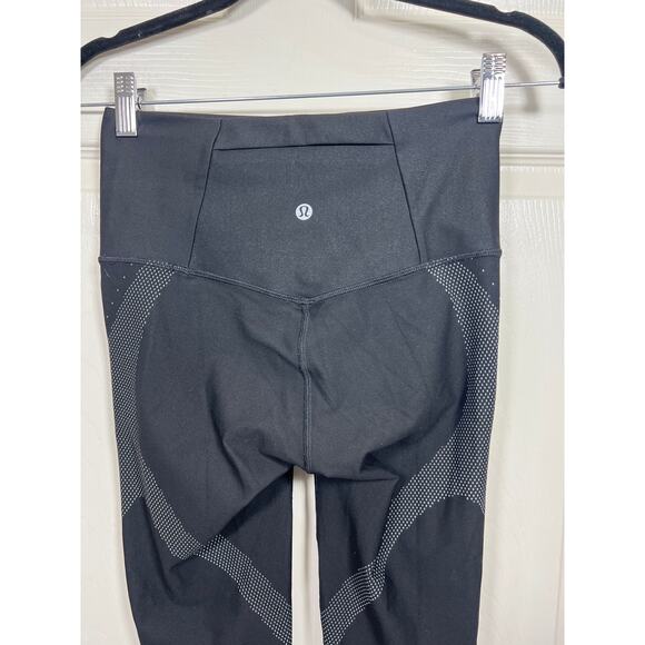Lululemon Mapped Out High Rise Tight Black Glacier Grey Women's 6 Sense Knit - Picture 6 of 10